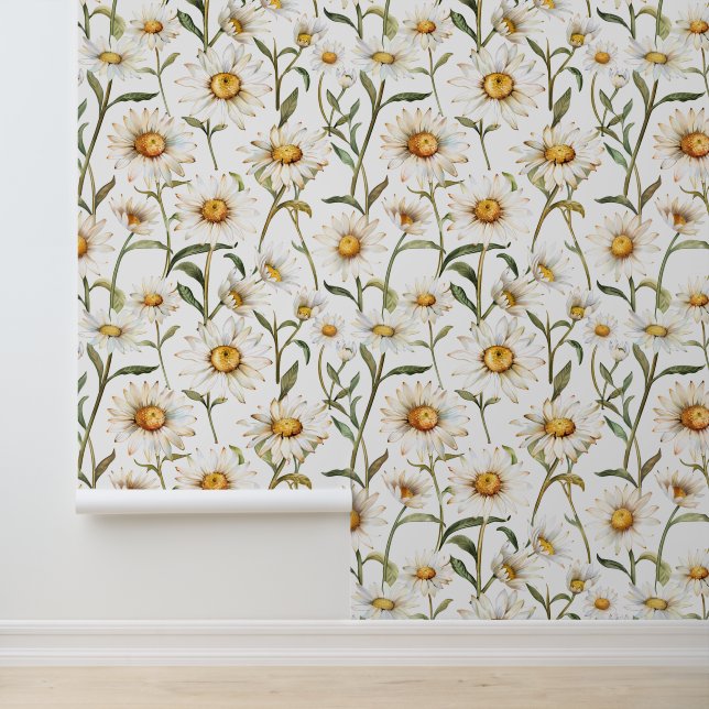 Papier Peint Fleur blanche Faisy Floral (Application)