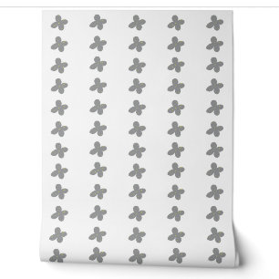 Papier Peint Fleur blanche Motif gris moderne simple