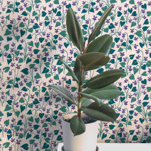 Papier Peint Fleur d'anémone violette de bois Impression botani