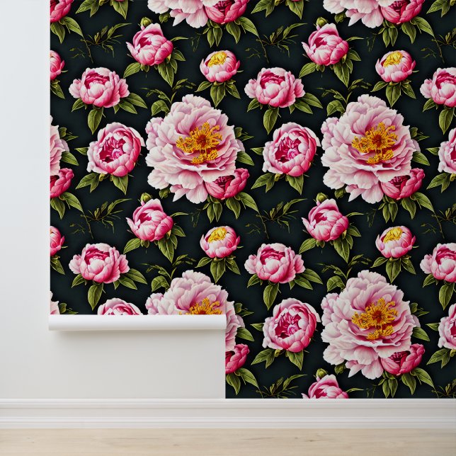 Papier Peint Fleur de campagne de Peony sans couture motif (Application)