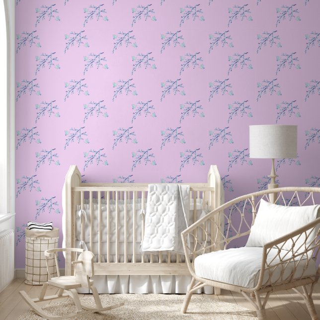 Papier Peint Fleur de cerise - Papillon de branche 10 (Enfants)