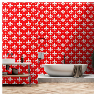 Papier Peint Fleur de lis rouge Motif