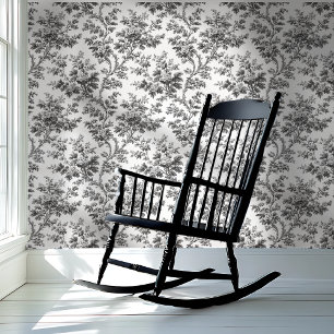 Papier Peint Fleur de vigne noir et blanc à décoller-coller