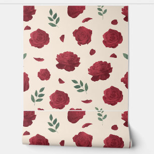 Papier peint fleur rose