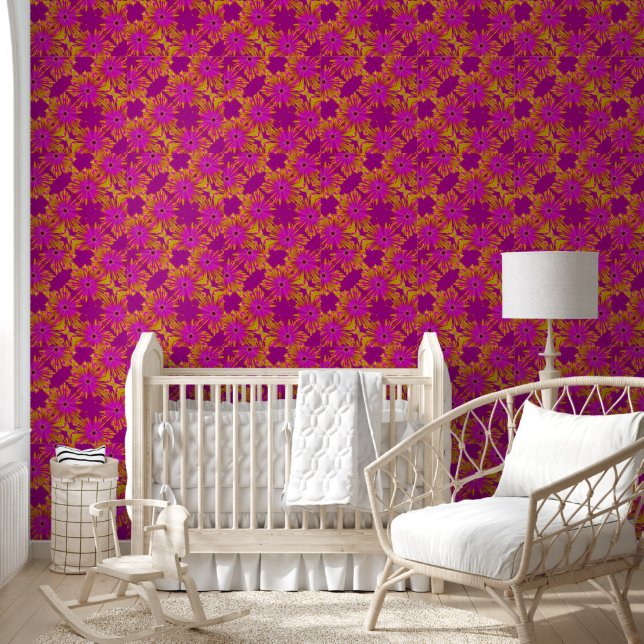 Papier Peint Fleur sauvage Dans La Peinture 1 Blanche Toison (Enfants)