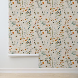 Papier Peint Fleur sauvage de couleur bohème