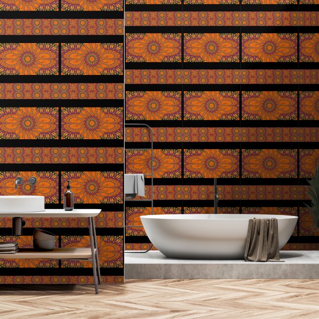 Papier Peint Fleur soleil (Salle de bain)