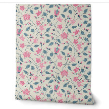Fleur Traînante - Paisley - Rose Pâle et Bleu Pous