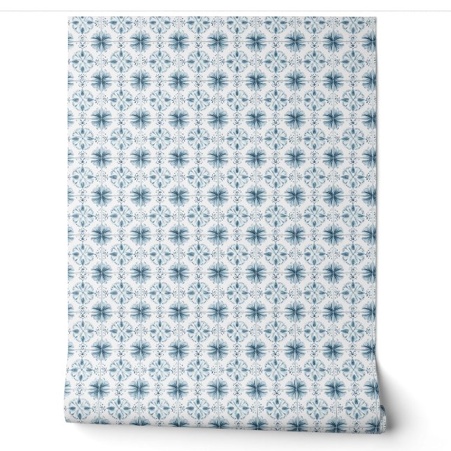 Papier Peint Fleur Turquoise douce Medley Mini Turquoise, Côte  (Déroulement)