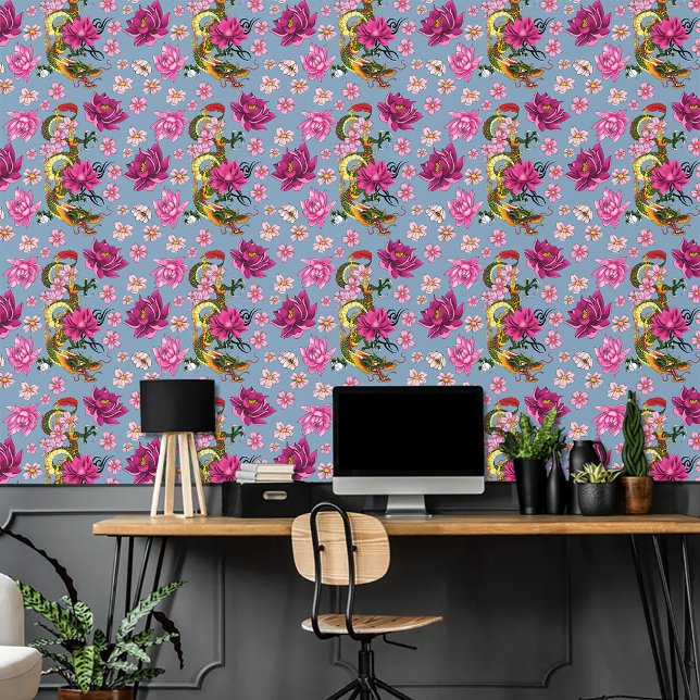 Papier Peint Fleurs chinoises de cerisiers de Lotus (Créateur téléchargé)