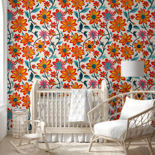 Papier Peint Fleurs d'art populaire Whimsical