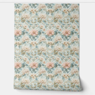 Papier Peint Fleurs de jardin anglaises Régence pastel