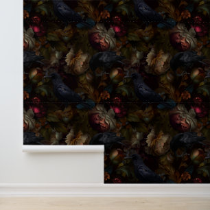 Papier Peint Fleurs Et Corbeaux De Moody Gothique