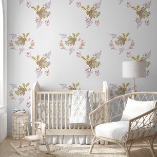 Papier Peint fleurs et oiseaux