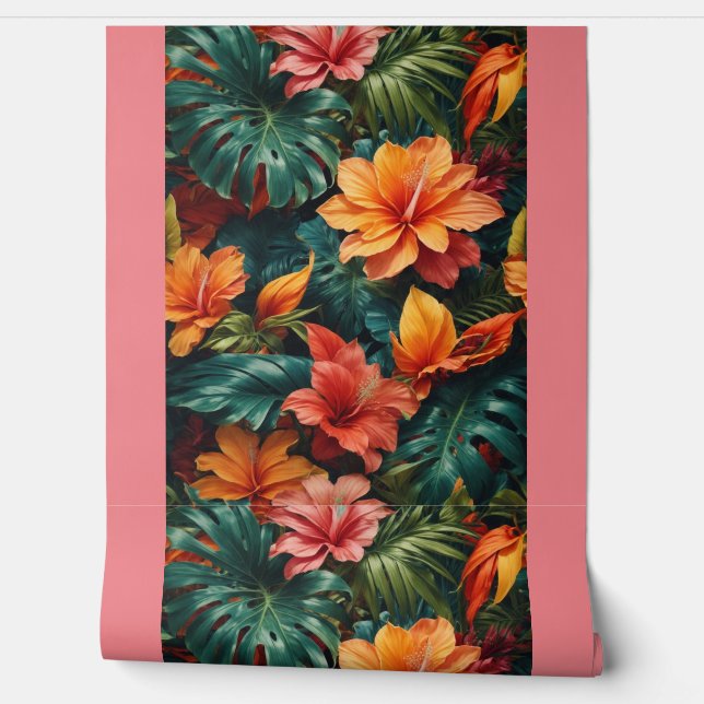 Papier peint Fleurs Exotiques (Déroulement)