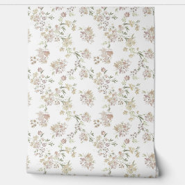 Papier peint fleurs pastel