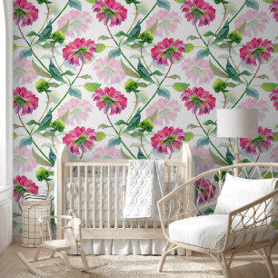 Papier Peint Fleurs roses motif