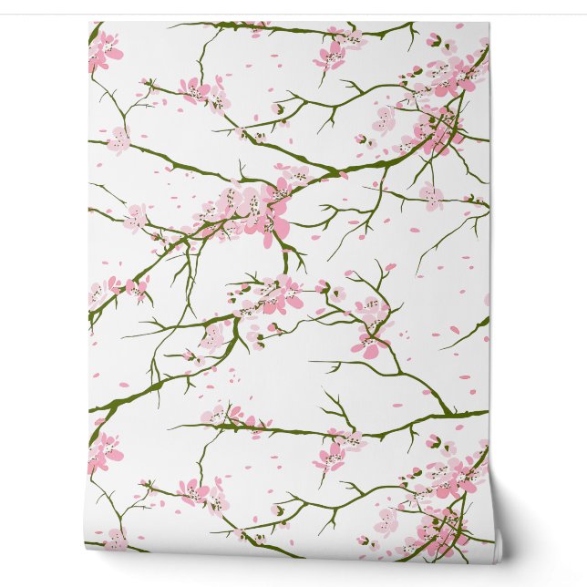 Papier Peint Fleurs roses Sakura Personnalisées Fleurs roses de (Déroulement)