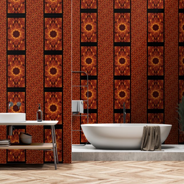 Papier Peint Fleurs sauvages noir et or 2 (Salle de bain)