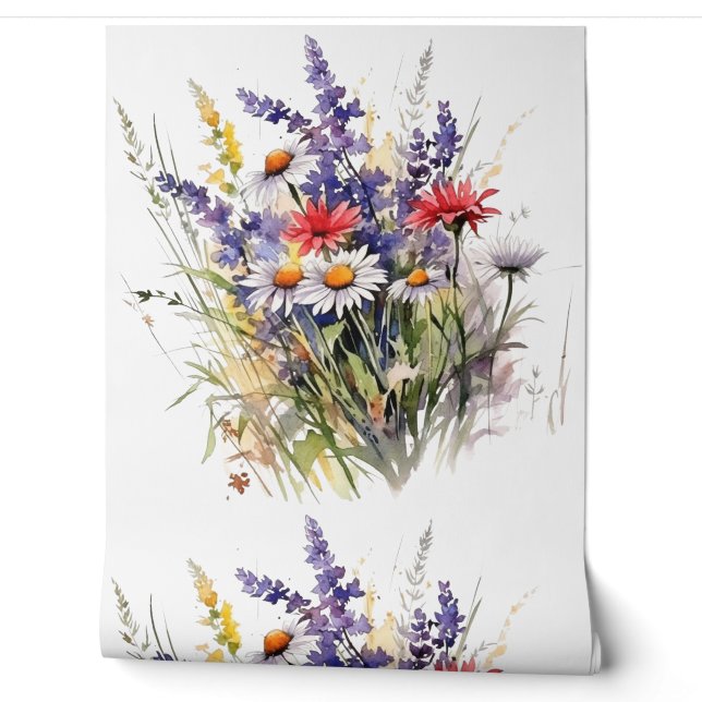 Papier Peint Fleurs sauvages prairie de printemps (Déroulement)