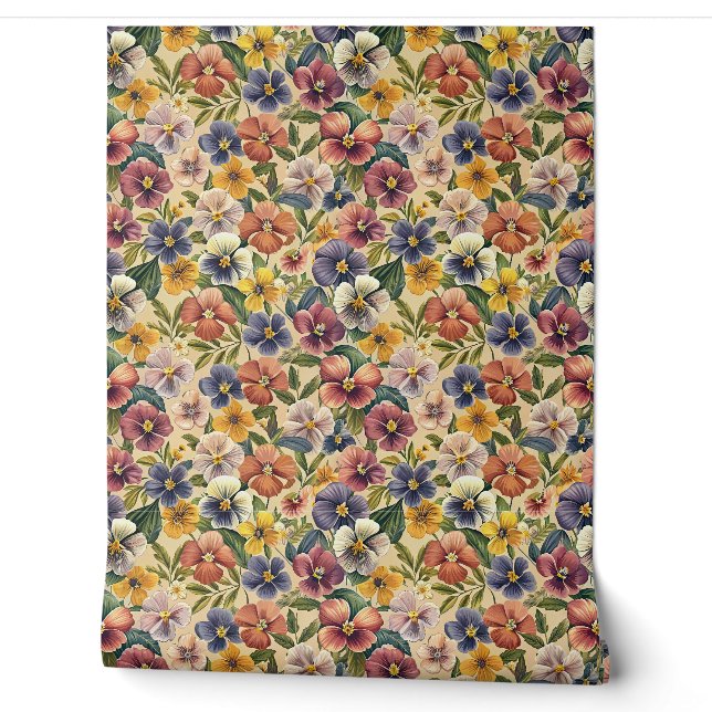 Papier Peint Fleurs violettes colorées printanières fleurs flor (Déroulement)