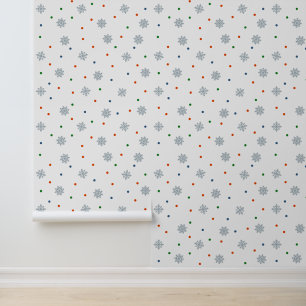 Papier Peint Flocon de neige aux points colorés