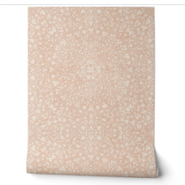 Papier Peint Floral amour mandala argile rose