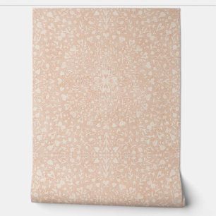Papier Peint Floral amour mandala argile rose