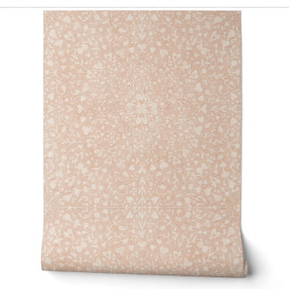 Papier Peint Floral amour mandala argile rose