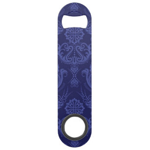 Papier peint floral bleu de luxe de damassé