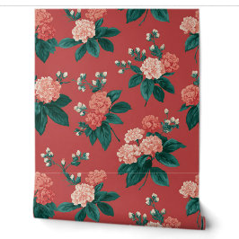 Papier Peint Floral de fleurs roses modernes