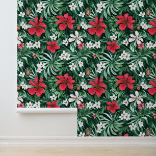 Papier Peint Floral jungle tropicale fleurs île hawaïenne