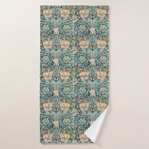 Papier peint floral Morris Teal Blue Honeysuckle