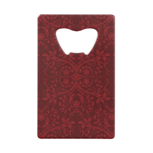 Papier peint floral rouge détaillé