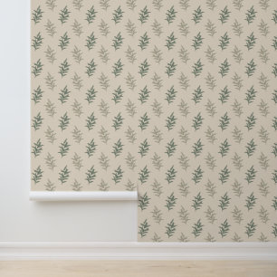 Papier Peint Flore vert Sage