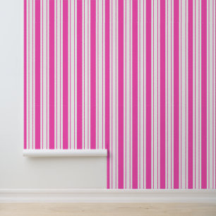 Papier Peint Fond d'écran avec rayures verticales roses et blan