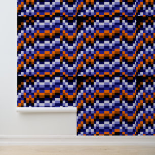 Papier Peint Fond d'écran en Pixel Art – Bleus, Orange et Tons 