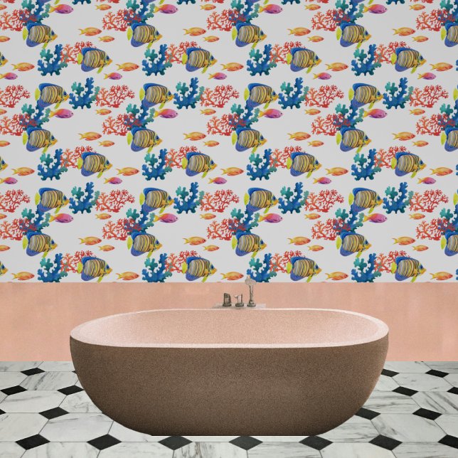 Papier Peint Fond marin avec poissons et coralreef (Créateur téléchargé)