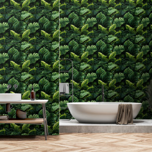 Papier Peint Forêt tropicale verte luxuriante