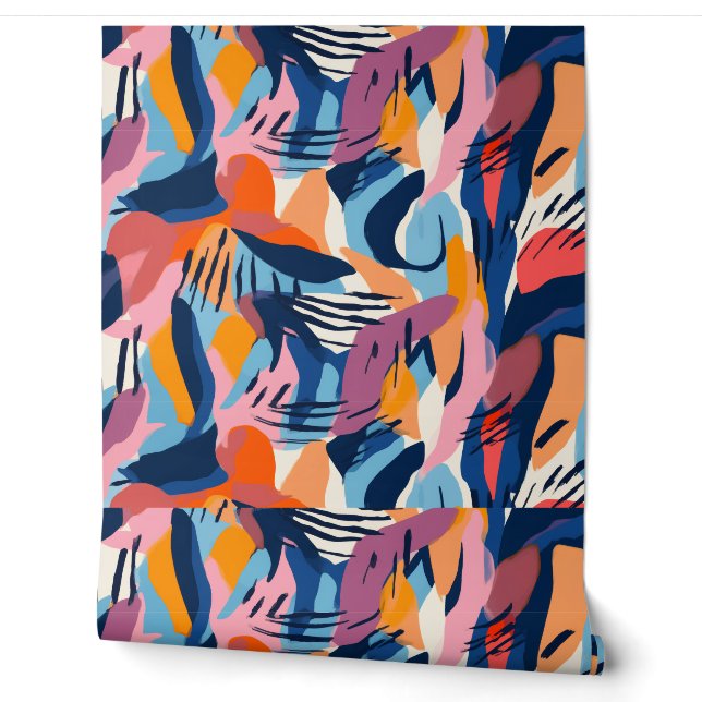 Papier Peint Formes Abstraites Modernes Vibrantes Motif (Déroulement)