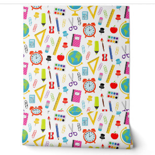 Papier Peint Fournitures scolaires motif