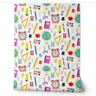 Papier Peint Fournitures scolaires motif