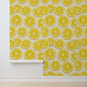 Papier Peint Fraîches de citron Motif moderne sans fil