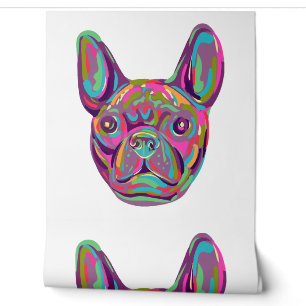 Papier Peint French Bulldog Tête Française Pop style art