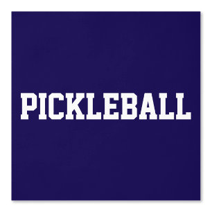 Papier Peint Fun Athletic White PICKLEBALL Texte sur Marine Blu