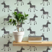 Fun Donkey Grey Sage Green Motif