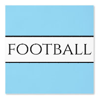Fun FOOTBALL Texte Bleu Bleu Noir Blancs