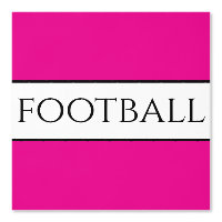 Fun FOOTBALL Texte brillant rose noir rayures blan