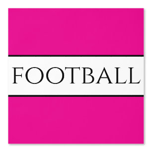 Papier Peint Fun FOOTBALL Texte brillant rose noir rayures blan