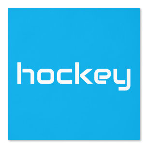 Papier Peint Fun Raffiné blanc lisse HOCKEY Texte Azure Blue